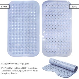 Non Slip Bath Mat (UK COMPANY) Anti Mould Shower Mats Rubber Bathroom Bathtub Mat Non Slip 36x71cm