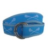 Carolina Blue Lacrosse Ribbon D-Ring Belt Polished Steel D-Ring 40
