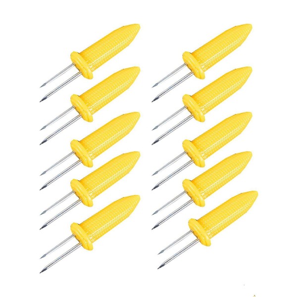 Fashionclub Corn on The Cob Holders Skewers BBQ Twin Prong Sweetcorn Holder Fork Kitchen Tool Pack of 10