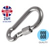 Carabiner 5x50mm Locking Clip Hook Steel Heavy Duty Clips Lock