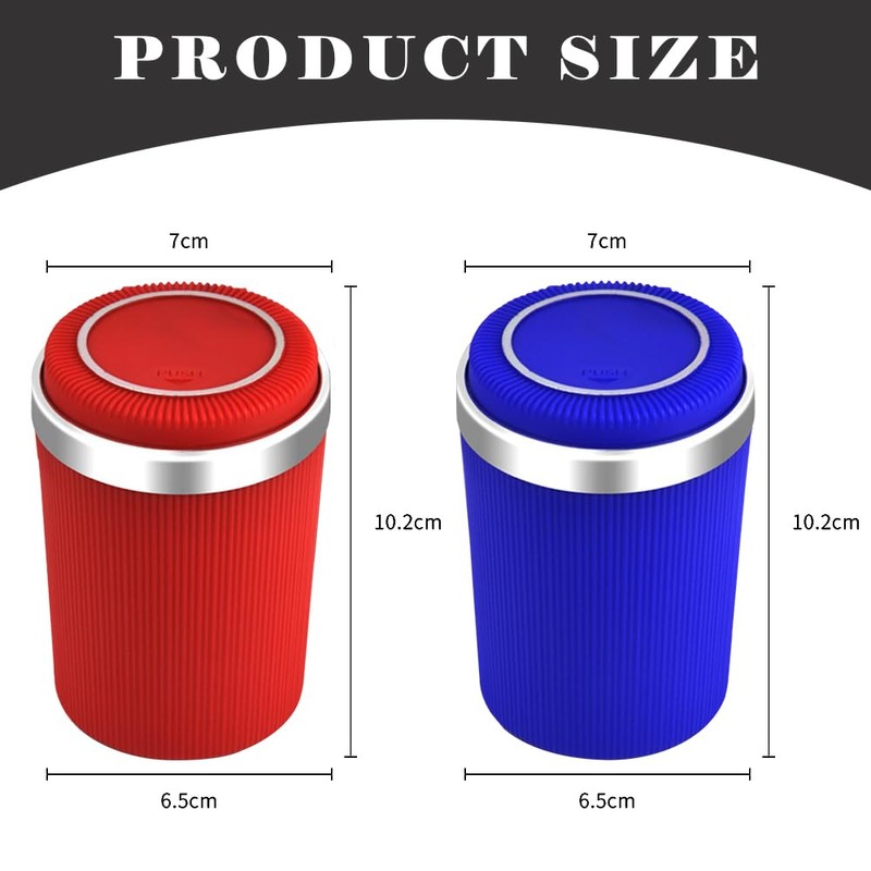 Chingde Ashtray, Car Ashtray, Ashtray with Lid, Ash Tray, 2Pcs