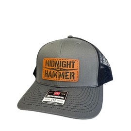 Midnight Hammer B-2 Stealth Jet Operation USA Flag Hat, Patriotic USA Leather Patch Flag Trucker Snapback Hats, Fourth of July American Flag Parade Hat (Charcoal)