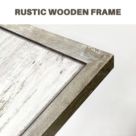 Bathroom Rules Wooden Wall Art: Framed Funny Farmhouse Sayings Print Painting Inspirational Quotes Picture Artwork for Toilet Bathroom Washroom Home 24x16 Inches