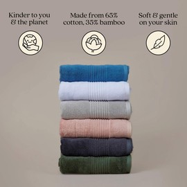 Misona Pack of 2 Bamboo Face Cloths 30 x 30cm – Ultra Soft, Super Absorbent, Quick Dry, Zero Twist Bathroom Towels, Plush 580GSM (White)