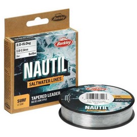Berkley Nautil Surf Monofilament Tapared Ldr Fishing Line (Clear, 0.28mm–0.57mm - 4.7kg–16.1kg)