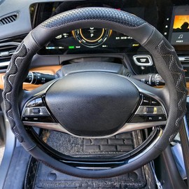 XHRING Car Steering Wheel Cover for Toyota Tacoma 2012-2024 4Runner 2010-2024 Tundra 2000-2024 Sequoia 2014-2024 2/4 Door SR5 Trail Limited Platinum TRD Pro Off Road 4x4 Sport Accessories, Black L