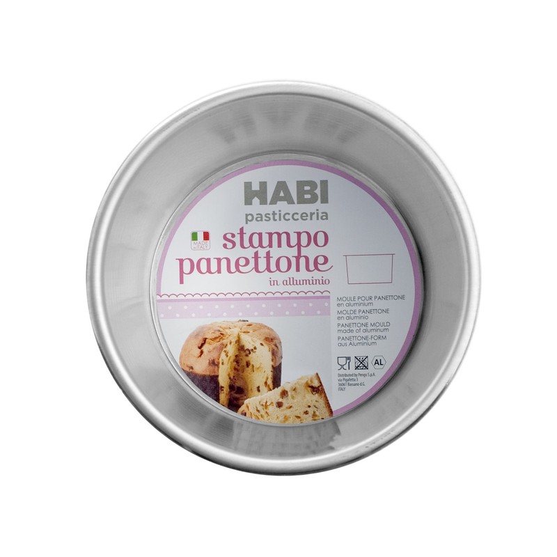 HABI 230 Panettone Mould, 12 x 8 cm, Aluminium, Silver