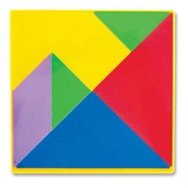 Hacer y Aprender Tangram Mediano Rompecabezas Plástico Con 7 Pz, Tamaño 20x20