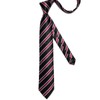 DiBanGu Black Red Stripe Tie for Men Silk Black Red