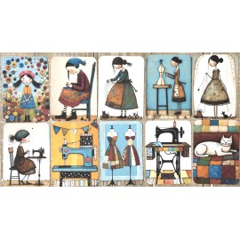 Whimsical sewing themed junk journal card toppers set of 10 junk journal cards