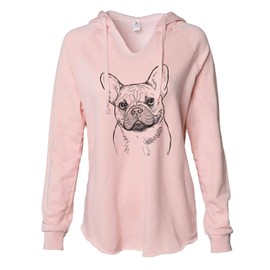 Inkopious Chew Chew The French Bulldog - Women's Cali Wave Hooded Sweatshirt - Blush Medium