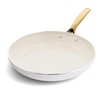 Blue Diamond 12" White Diamond Frying Pan Skillet, Gold-Tone Handle,