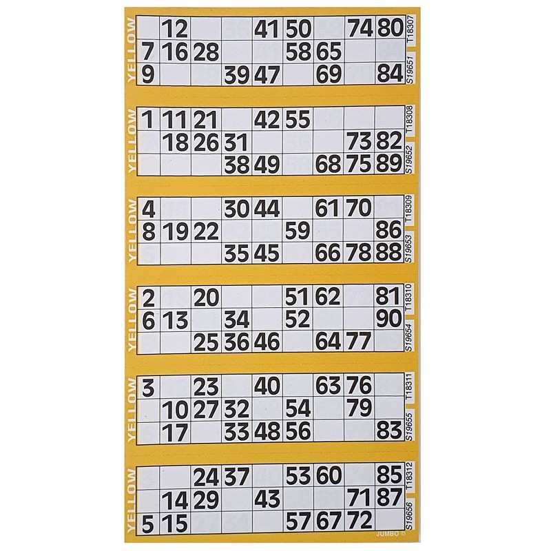 Bingosupermarket Bingo Tickets 600 Pad 6 To a Sheet 1-90