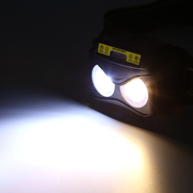 Brighter Headlight XPG+COB USB Human Induction Charging Outdoor Waterproof Hiking