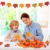 HOWAF 120pcs Artificial Pumpkins Decorations Artificial Autumn Leaves Set, Fake