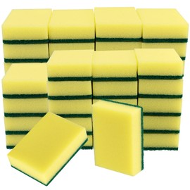 ZEONHAK 40 Pieces 10cm Multipurpose Cleaning Sponges, Double Sided Cleaning and Washing Up Sponge, All Purpose Eraser, Soft Sponge for Washing Kitchen Furniture
