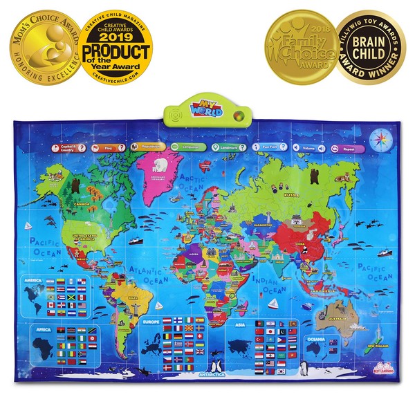 BEST LEARNING i-Poster My World Interactive Map - Educational Talking