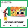GAONENG 2pcs GNB 930mAh 2S 7.4V XT30 Plug 120C RC