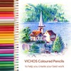 VICHOS 48 Professional Colouring Pencils, Colouring Pencils Set with Rolling