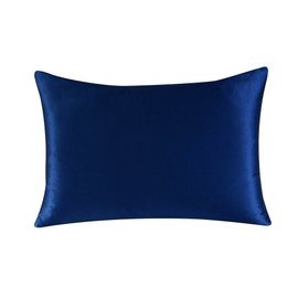 townssilk Both Side 100% 19mm Silk Pillowcase Standard Size Pillow Case Cover with Hidden Zipper Navyblue