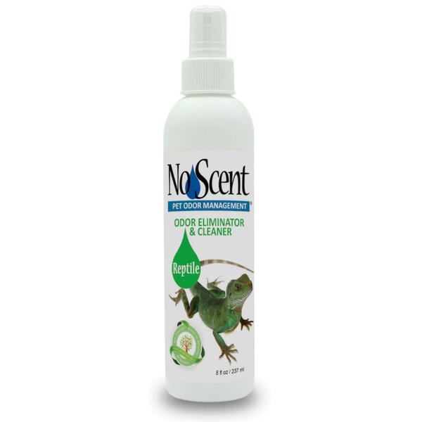 No Scent Reptile Tank Cleaner Spray & Pet Odor Management for Bearded Dragon, Turtle, Lizard Terrarium Freshener (8 Fl Oz / 237 mL)