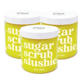 Primal Elements Sugar Scrub Slushie, Hydrate, Exfoliate, & Moisturizing Scrub for Hands, Body, and Face, Gifts for Her (10 oz each) – Pina Colada (Pack of 3)