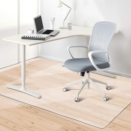 Clear Chair Mat, tixpol 55" x 36" Chair Mat for Hard Floors, 0.08" Thicker Non-Slip Floor Protector Desk Mat for Home Office, Vinyl Floor Mat for Kids and Pets - Not Used for Carpets (Clear)