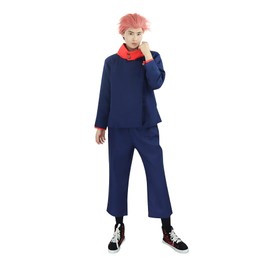 DAZCOS Itadori Cosplay Costume Men US Size Hooded Jacket Pants (Large)