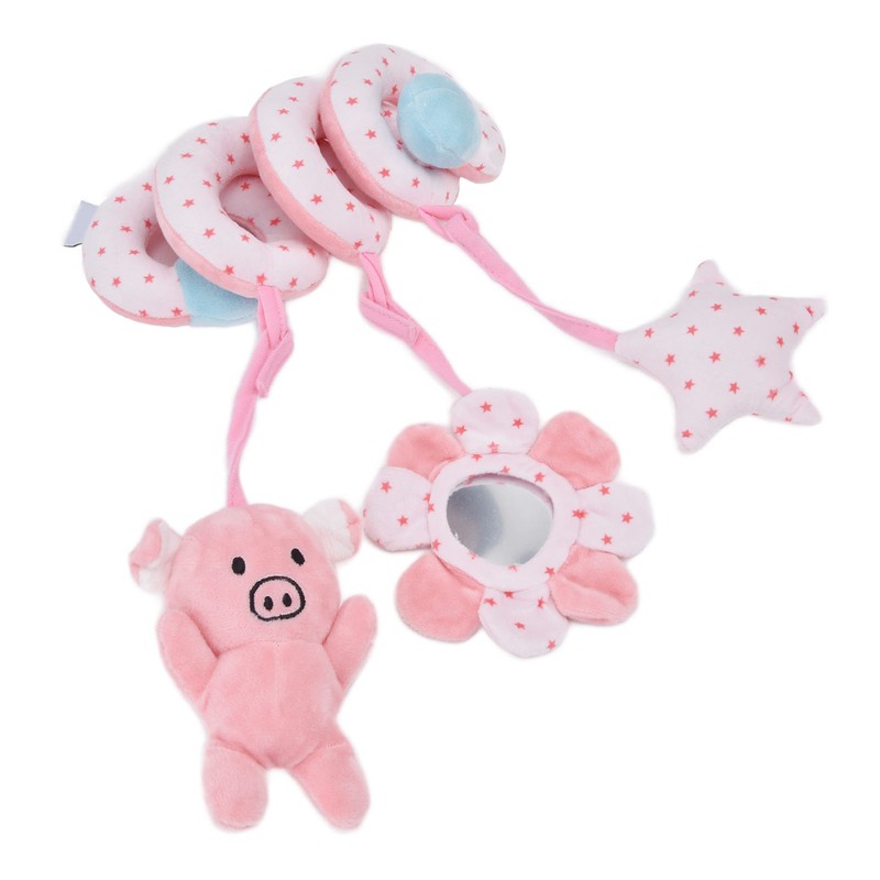Baby Plush Animal Stroller Toys Spiral Activity Hanging Toys Ringing
