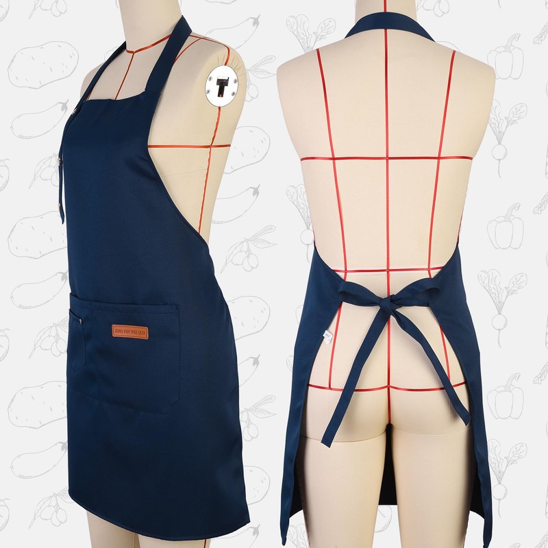 ViEinkaufen 2 Pack Kitchen Apron for Women - Adjustable Cooking