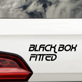 Black Box Fitted Fun Car Bumper Sticker - Waterproof Decal - Long Lasting - Vehicle Warning Sign - Gift for Learner Driver/Passed Test (Black)