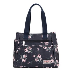 YYW Tote Bag for Women, Waterproof Nylon Tote Handbag with Zip, Lightweight Multi Pockets Shoulder Bag, Casual Hobo Bag for Work Travel