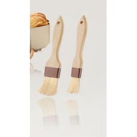 Bakeware Set: 2-Piece BBQ Basting Brush & Pastry Brush with Beech Hardwood Handles for Grilling, Baking, Sauces, and Marinades - Non-Toxic, Heat-Resistant, Easy-Clean Kitchen Tools