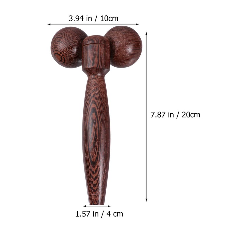 Wooden Massage Roller with Handle Body Muscle Relaxing Face Massager