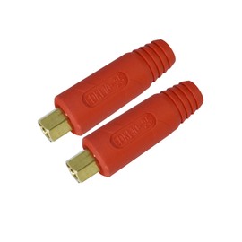 RIVERWELD TIG Welding Cable Panel Connector Socket EDKL10-25 200Amp with Red Colour Dinse-Style Quick Fitting Pack of 2