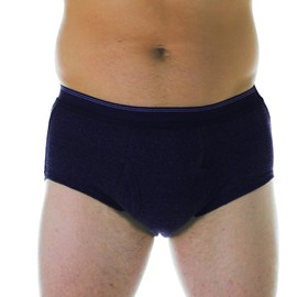 Wearever Men’s Incontinence Briefs for Bladder Control with Super Absorbency - Reusable & Washable Leak Proof Underwear for Men (Single Pair) (Navy) (S) (Waist 30-32")