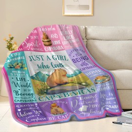 AJIIUSV Capybara Blanket Gifts for Girls 50x60 Inch Throw Blankets, Capybara Gifts, Just A Girl Who Loves Capybara Blanket, Gifts for Capybara Lovers for Christmas Birthday Decorations