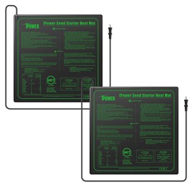 iPower 20" x 20" Waterproof Durable Seedling Heat Mat Warm Hydroponic Plant for Indoor Gardening Germination Starting, 2 Pack