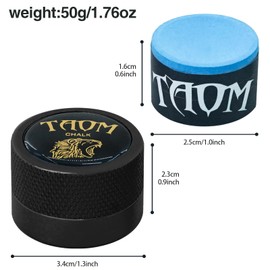 TAOM Round Shaped Pool Cue Chalk, Portable Billiard Chalk with Magnetic Mini Pool Chalk Holder, Pool Stick Chalk Case Container Box for Billiard Cue Tip Tool Pool Table Snooker Accessories