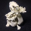 Chinese Feng Shui White Statue,Dragon Play Bead Statue, Hand-Carved Art