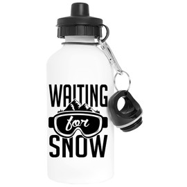 Skiing Waiting for Snow Aluminium White Water Bottle with Screw Cap White Water Bottle With Screw Cap