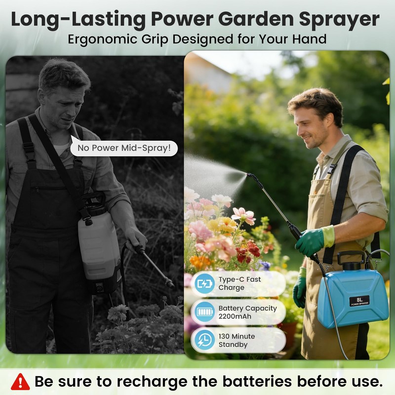 2 Gallon Electric Pump Sprayer in Lawn and Garden, Backpack