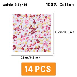 FAIRYGATE Fabrics 14 Pieces 25 x 25 CM Cotton Quilting Floral Patchwork Pink Series Fabrics Square Bundles for Sewing DIY Crafts Handmade Bags Clothing Various Patterns C0613