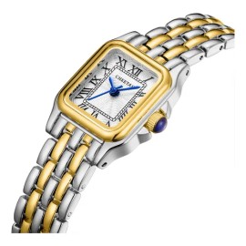 Reloj de Mujer Cheetah Rectangular Dorado | Esfera Romana Clásica y Diseño Elegante