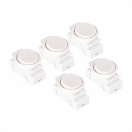 5 x 2A 250V Rocker Switch with Ring and Rocker Replacement Switch for Under-Unit Lights, Kitchen Lights, Wall Lights, OJ-336, White