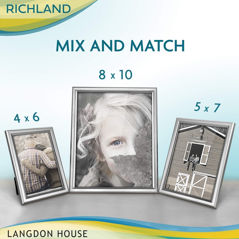Langdon House 8x10 Picture Frames Set (Silver, 6 Pack) Distinguished