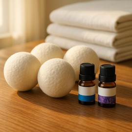 Ecosoft Wool Dryer Balls – 4XL Pack + 2 Essential Oils – 100% Pure New Zealand Wool – Eco-Friendly Fabric Softener