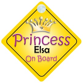 Princess Elsa On Board Girl Car Sign Child/Baby Gift/Present 002