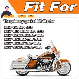 Primary Cover Gasket Kit with Seal O-Ring Compatible with 2007-2016 Harley Davidson Road King, Street Glides,Electra Glide, Ultra Limited Replace# 34934-06