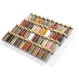 Spice Drawer Organizer 8 Tier, Acrylic Seasoning Organizer Rack, Clear Spice Rack Tray, Kitchen Seasoning Jars Drawers Insert (Jars Not Included/Expandable From 9" to 18")